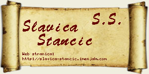 Slavica Stančić vizit kartica